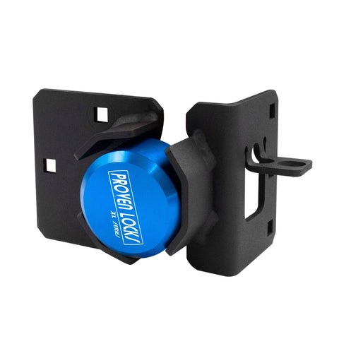 Hasp Kit (corner mount) Puck Locks Proven Industries Blue (Billet 6061 Aluminum) Keyed Differently 