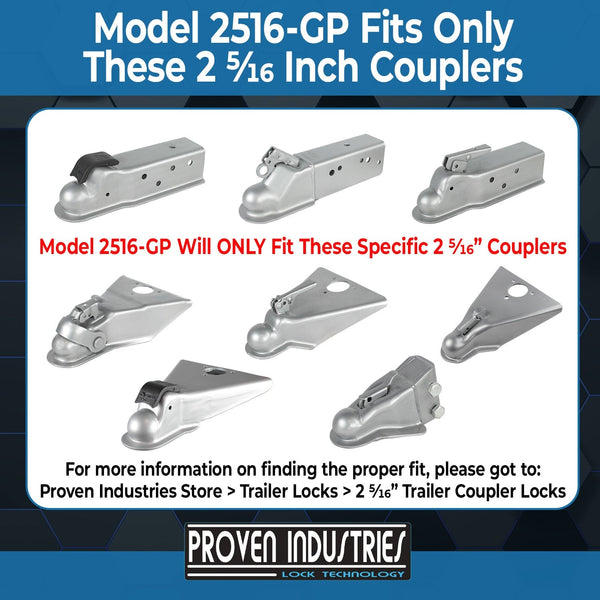 2516-GP 2 5/16'' Trailer Coupler Locks Proven Locks 