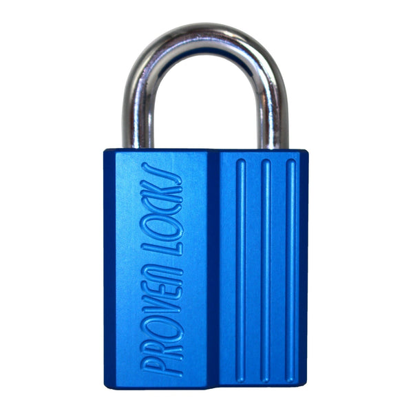 Heavy Duty Padlock-3/8" (10mm) Shackle other locks Proven Locks Blue (Billet 6061 Aluminum) 1" Cobra 7 / Keyed Differently
